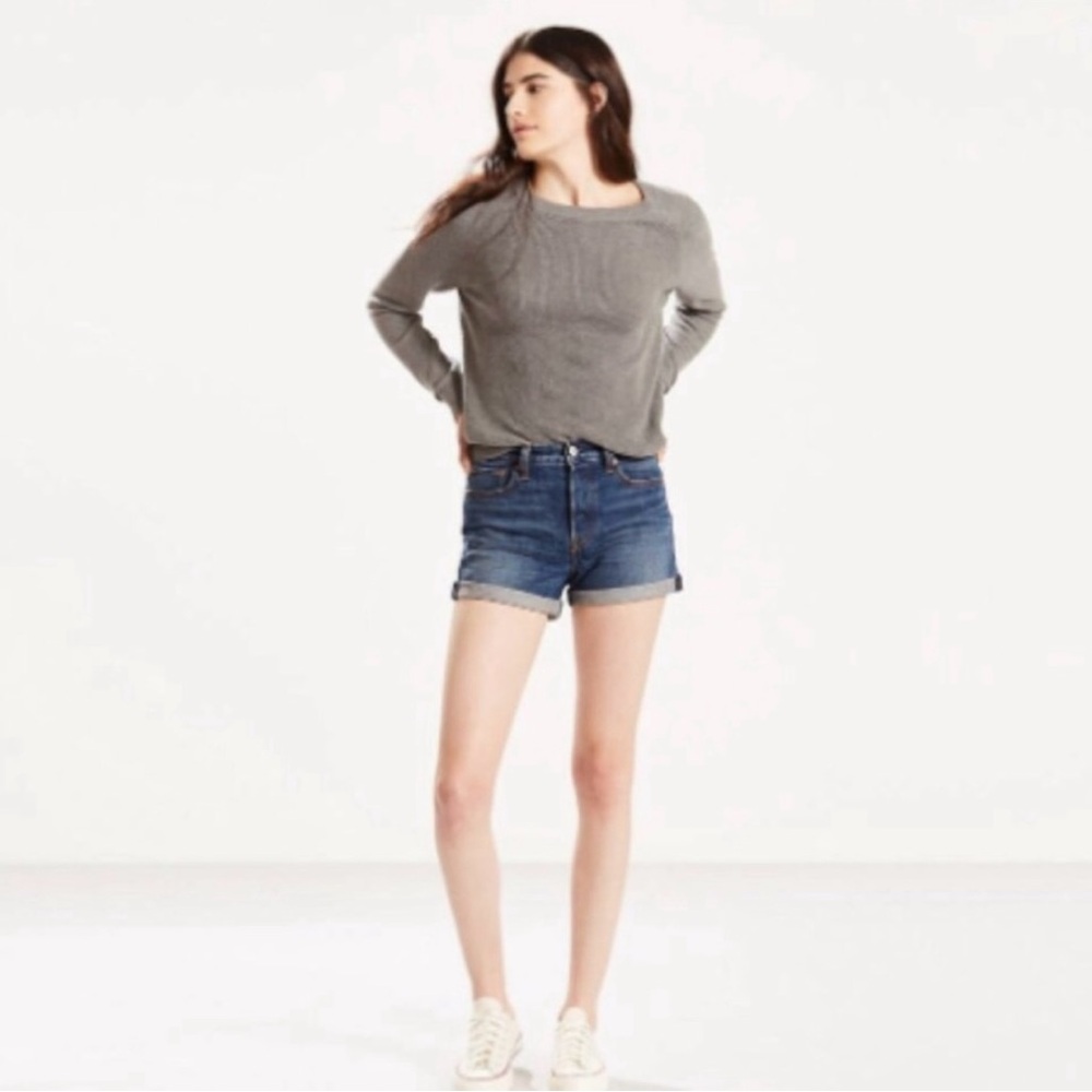 Levi’s Wedgie Fit High Rise White Oak Cone Denim Shorts